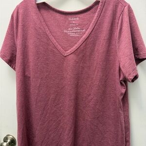 Torrid Mauve V-Neck Short Sleeve Tee